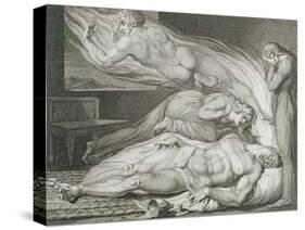 Death of the Strong Wicked Man-William Blake-Stretched Canvas