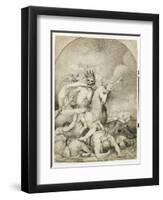 Death on a Pale Horse, C.1775 (Pen and Black Ink on Wove Paper)-John Hamilton Mortimer-Framed Premium Giclee Print