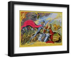 Death or Liberty! Or, Britannia and the Virtues of the Constitution in Danger of Violation-George Cruikshank-Framed Giclee Print