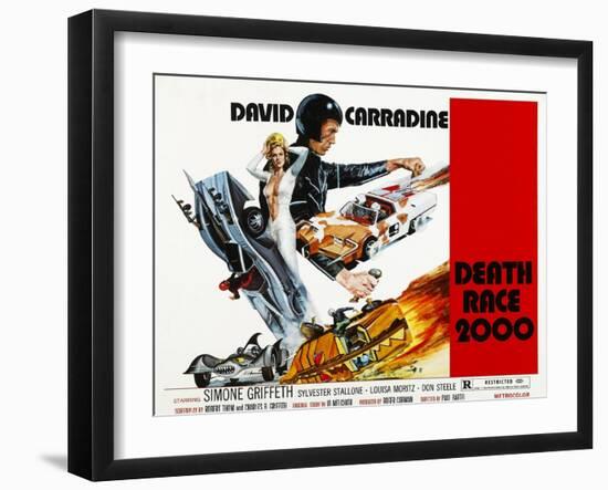 Death Race 2000, Simone Griffeth, David Carradine, 1975-null-Framed Art Print