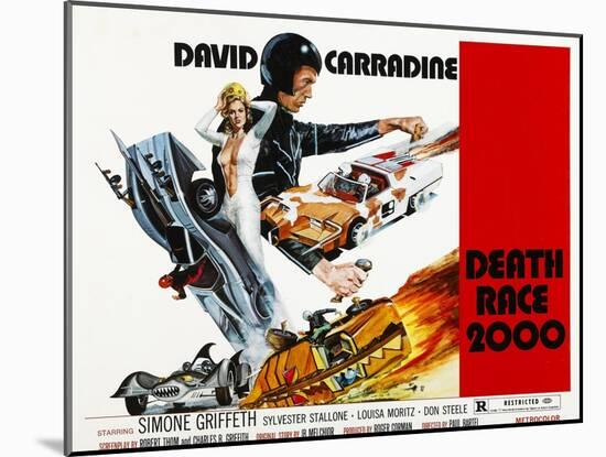 Death Race 2000, Simone Griffeth, David Carradine, 1975-null-Mounted Art Print