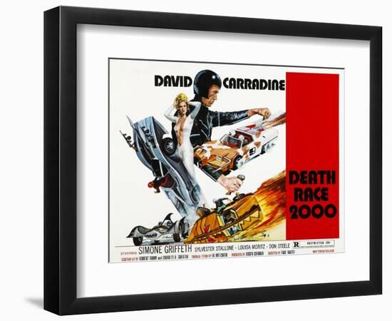 Death Race 2000, Simone Griffeth, David Carradine, 1975-null-Framed Art Print