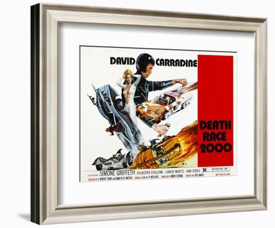 Death Race 2000, Simone Griffeth, David Carradine, 1975-null-Framed Art Print