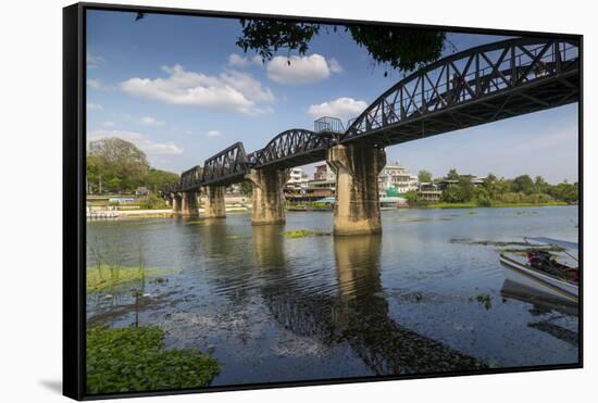 Death Railway Bridge, Bridge over River Kwai, Kanchanaburi, Thailand, Southeast Asia, Asia-Frank Fell-Framed Stretched Canvas