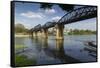 Death Railway Bridge, Bridge over River Kwai, Kanchanaburi, Thailand, Southeast Asia, Asia-Frank Fell-Framed Stretched Canvas