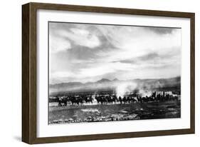 Death Valley, California - View of a Twenty Mule Borax Team-Lantern Press-Framed Art Print