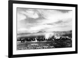 Death Valley, California - View of a Twenty Mule Borax Team-Lantern Press-Framed Premium Giclee Print