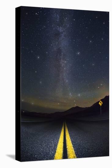 Death Valley Highway at Night-Jon Hicks-Stretched Canvas