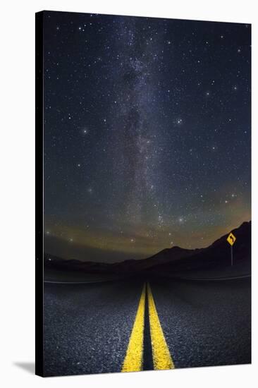 Death Valley Highway at Night-Jon Hicks-Stretched Canvas