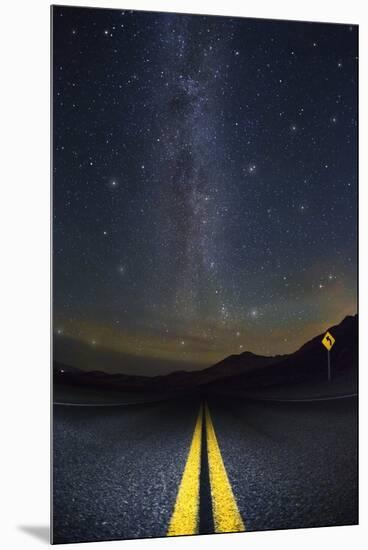 Death Valley Highway at Night-Jon Hicks-Mounted Premium Photographic Print
