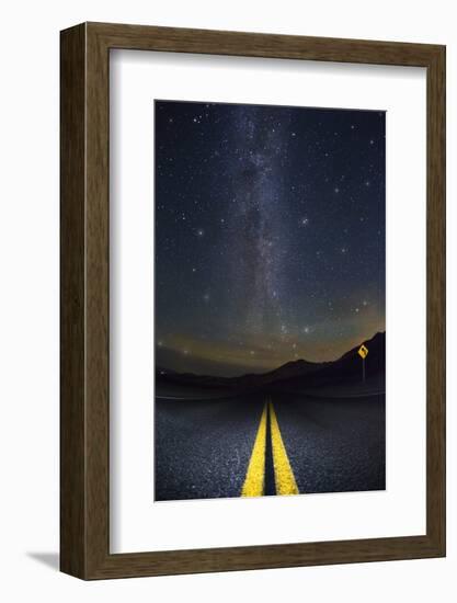 Death Valley Highway at Night-Jon Hicks-Framed Photographic Print