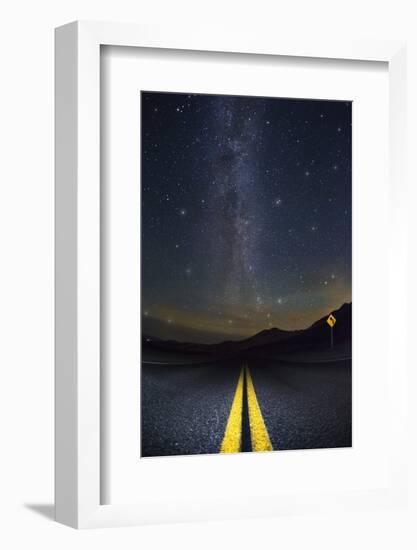 Death Valley Highway at Night-Jon Hicks-Framed Photographic Print