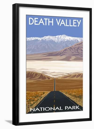 Death Valley National Park, California, Highway Scene-Lantern Press-Framed Art Print