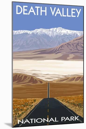 Death Valley National Park, California, Highway Scene-Lantern Press-Mounted Art Print