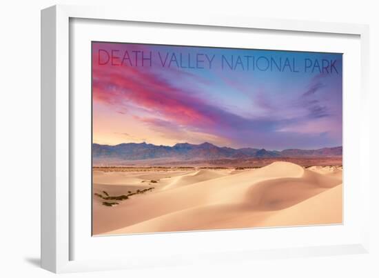 Death Valley National Park - Mesquite Dunes-Lantern Press-Framed Art Print