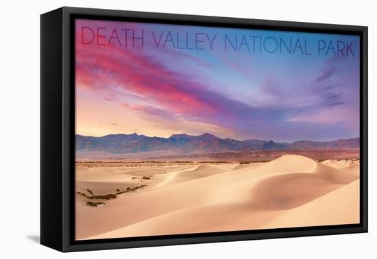 Death Valley National Park - Mesquite Dunes-Lantern Press-Framed Stretched Canvas