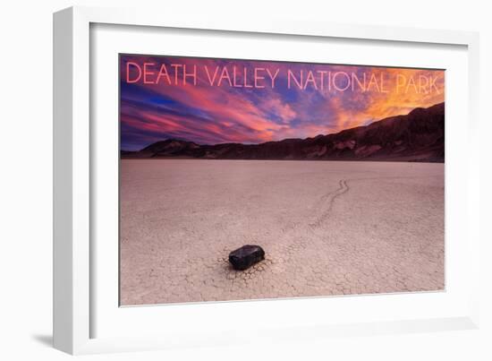 Death Valley National Park - Racetrack at Sunset-Lantern Press-Framed Art Print