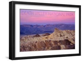 Death Valley National Park - Zabriskie Point and Sunset-Lantern Press-Framed Art Print