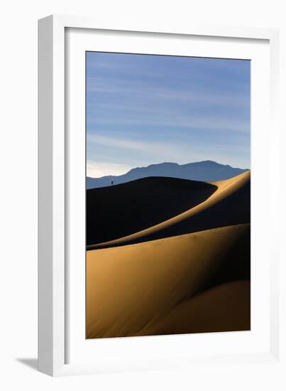 Death Valley NP, CA: Mesquite Sand Dunes Near Stovepipe Wells, Hikers Along The 100 Foot Tall Dunes-Ian Shive-Framed Photographic Print