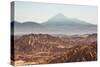 Death Valley (Valle De La Muerte) and Licancabur Volcano, Atacama Desert, Chile-Matthew Williams-Ellis-Stretched Canvas