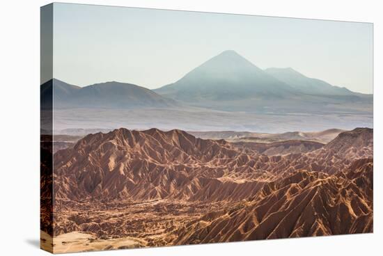 Death Valley (Valle De La Muerte) and Licancabur Volcano, Atacama Desert, Chile-Matthew Williams-Ellis-Stretched Canvas