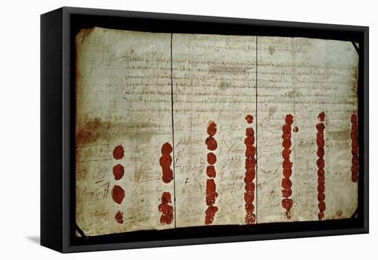 Death Warrant of Charles I-null-Framed Stretched Canvas