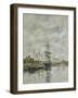 Deauville, the Boat Basin, 1887 (Oil on Panel)-Eugene Louis Boudin-Framed Giclee Print