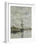 Deauville, the Boat Basin, 1887 (Oil on Panel)-Eugene Louis Boudin-Framed Giclee Print