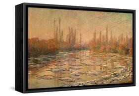 Débâcle Sur La Seine Ou Les Glaçons, Thawing of River Seine, or Ice Floe Breaking Up-Claude Monet-Framed Stretched Canvas