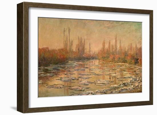 Débâcle Sur La Seine Ou Les Glaçons, Thawing of River Seine, or Ice Floe Breaking Up-Claude Monet-Framed Giclee Print