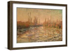 Débâcle Sur La Seine Ou Les Glaçons, Thawing of River Seine, or Ice Floe Breaking Up-Claude Monet-Framed Giclee Print