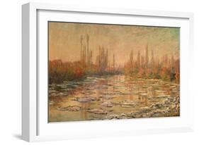 Débâcle Sur La Seine Ou Les Glaçons, Thawing of River Seine, or Ice Floe Breaking Up-Claude Monet-Framed Giclee Print