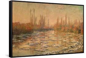 Débâcle Sur La Seine Ou Les Glaçons, Thawing of River Seine, or Ice Floe Breaking Up-Claude Monet-Framed Stretched Canvas