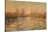 Débâcle Sur La Seine Ou Les Glaçons, Thawing of River Seine, or Ice Floe Breaking Up-Claude Monet-Stretched Canvas