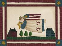 Patriotic Angel with Flag Border-Debbie McMaster-Giclee Print