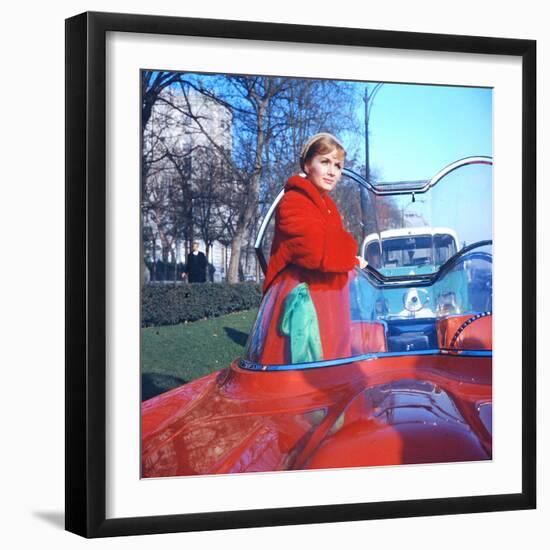 Debbie Reynolds in a Lincoln Futura Car in a Scene of 'It Started with a Kiss', 1959-Loomis Dean-Framed Photographic Print