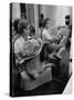 Debbie Reynolds Playing French Horn for Relaxation-Allan Grant-Stretched Canvas