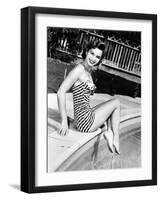 Debbie Reynolds Poolside, 1954-null-Framed Photo