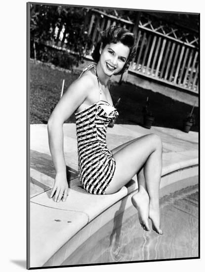 Debbie Reynolds Poolside, 1954-null-Mounted Photo