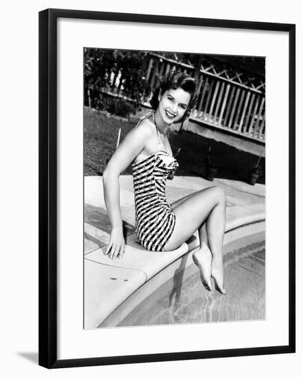 Debbie Reynolds Poolside, 1954-null-Framed Photo