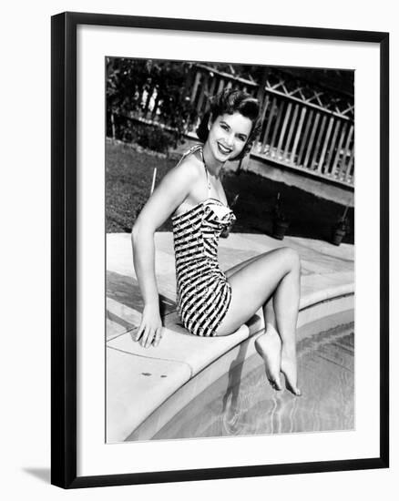 Debbie Reynolds Poolside, 1954-null-Framed Photo