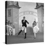 Debbie Reynolds with Co-Actor Carleton Carpenter on Set of the Film "Two Weeks with Love", 1950-Ed Clark-Stretched Canvas