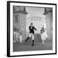 Debbie Reynolds with Co-Actor Carleton Carpenter on Set of the Film "Two Weeks with Love", 1950-Ed Clark-Framed Photographic Print