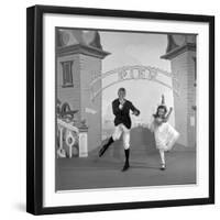 Debbie Reynolds with Co-Actor Carleton Carpenter on Set of the Film "Two Weeks with Love", 1950-Ed Clark-Framed Photographic Print