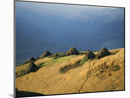Debirichwa Village in Early Morning, Simien Mountains National Park, Ethiopia-David Poole-Mounted Photographic Print
