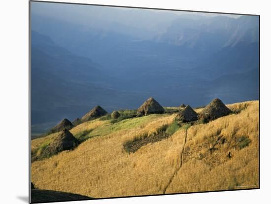 Debirichwa Village in Early Morning, Simien Mountains National Park, Ethiopia-David Poole-Mounted Photographic Print