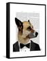 Debonair James Bond Dog-Fab Funky-Framed Stretched Canvas