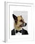 Debonair James Bond Dog-Fab Funky-Framed Art Print