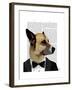 Debonair James Bond Dog-Fab Funky-Framed Art Print