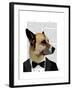 Debonair James Bond Dog-Fab Funky-Framed Art Print